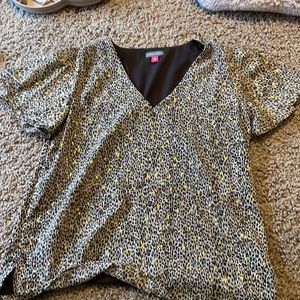 Vince Camuto top Like new. Worn once. Animal print with gold flecks. Size S